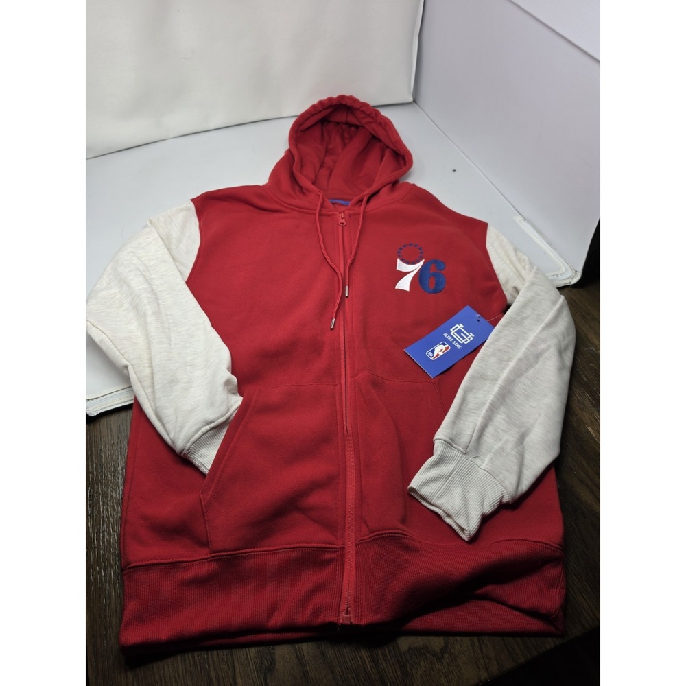 Ultra Game Philadelphia 76ers Full Zip Hoodie Red Men's Size Small - NWT